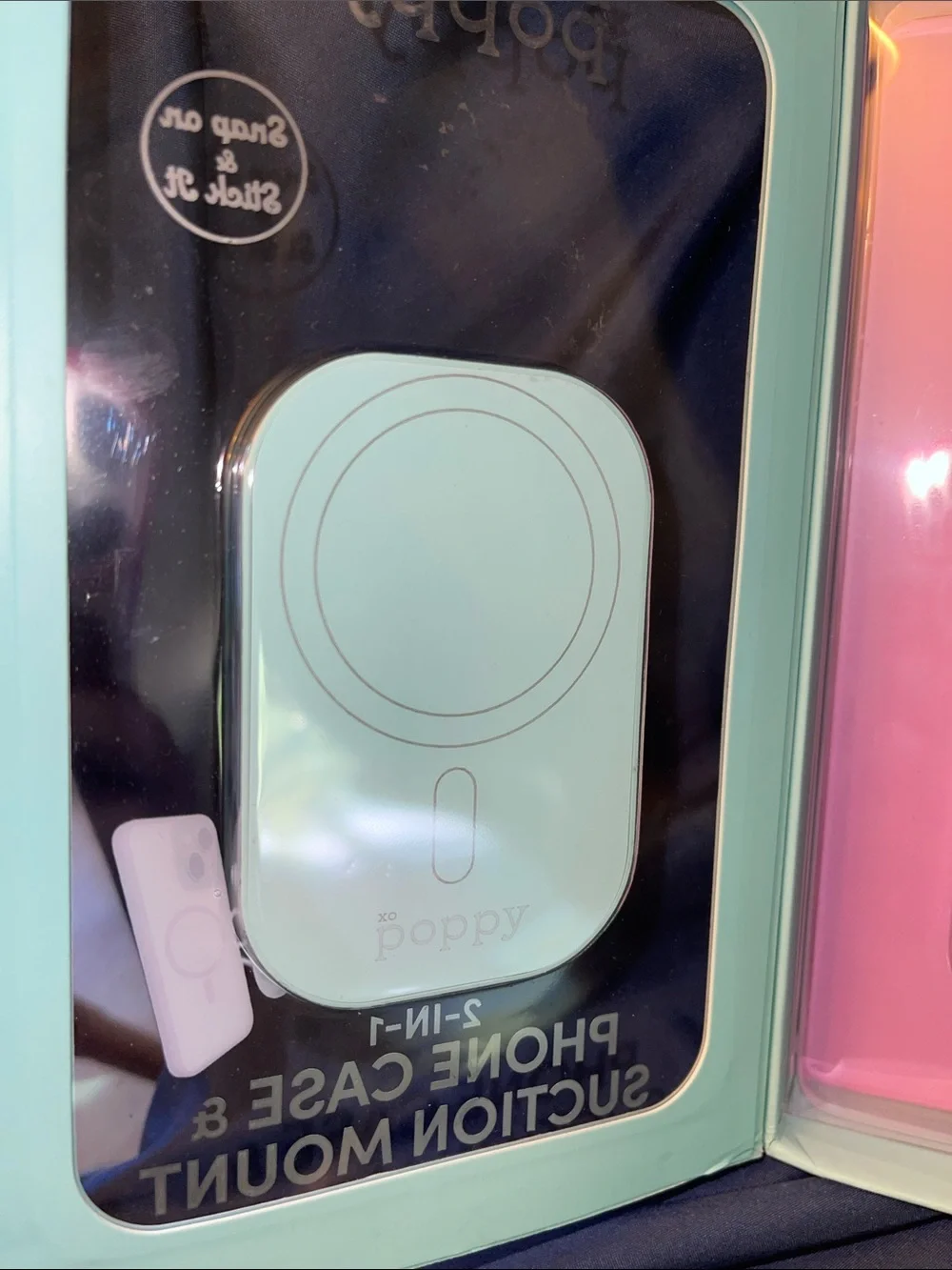 2-in-1 MagSafe-Compatible Phone Case & Suction Mount - Mint Pink
